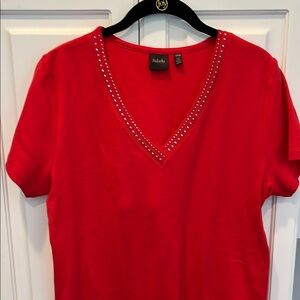 Rafaella VNeck Top LP Red